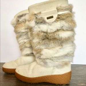 Oscar Sport Fur Boots, Style Norma, Size 7(US)/37